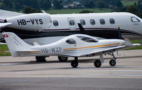 HB-WZP @ LSZG - at Grenchen beside a still faster aircraft - by sparrow9