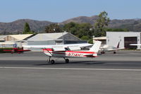 N714HH @ SZP - 1977 Cessna 150M, Continental O-200 100 Hp, landing roll Rwy 22 - by Doug Robertson