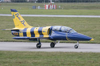 YL-KSP @ EGJJ - Taxiing for departure to display at Jersey airshow 2017 - by alanh