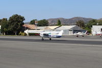 N5443L @ SZP - 1980 Cessna 152, Lycoming O-235 115 Hp, landing roll Rwy 22 - by Doug Robertson