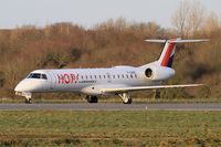 F-GUBC @ LFRB - Embraer ERJ-145LR, Ready to take off rwy 25L, Brest-Bretagne airport (LFRB-BES) - by Yves-Q