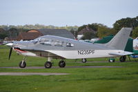 N235PF @ EGLD - Piper PA-28-235 Cherokee Pathfinder with sharkmouth at Denham. - by moxy