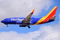 N412WN @ KBOI - Landing RWY 28L. - by Gerald Howard