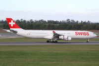 HB-JMI @ LOWW - Swiss A340