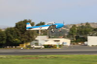 N8667H @ SZP - 1947 North American NAVION, Continental IO-520 285 Hp upgrade, takeoff climb Rwy 04 for warmup flight - by Doug Robertson