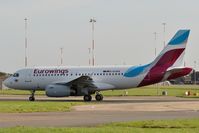 D-AGWA @ EGSH - Leaving Norwich with Eurowings colour scheme. - by keithnewsome