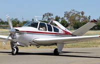 N3713Q @ KRHV - Southern California based 1966 Beechcraft V35 Bonanza taxing out for departure at Reid Hillview Airport, San Jose, CA. - by Chris Leipelt
