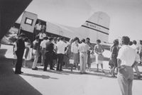 G-AGKE @ OBBI - Gulf Aviation Transport discharging staff and relatives. - by Alex Walker