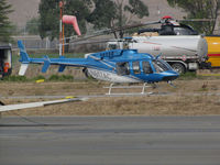 N617AC @ O69 - Aspen Helicopters (Oxnard, CA) 2003 Bell 407 taking a break at Petaluma Municipal Airport, CA temporary home base while supporting CALFIRE operations on the devastating October 2017 Northern California wild fires - by Steve Nation