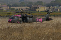 85-24459 @ O69 - Army National Guard 1985 Sikorsky UH-60L Black Hawk (0-24459) as TANKER 860 resting at Petaluma Municipal Airport, CA temporary home base between making water drops on the devastating October 2017 Northern California wildfires