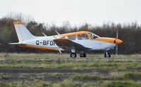 G-BFDI @ EGFH - Visiting Cherokee Archer II operated by Truman Aviation. - by Roger Winser