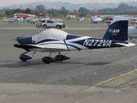 N272VA @ O69 - Novato, CA-based SLSA 2014 VANS RV-12 homebuilt with canopy cover @ its temporary Petaluma, CA home base while Novato's runway is resurfaced - by Steve Nation
