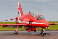 XX219 @ EGXP - HS Hawk T1A XX219 Red Arrows RAF, Scampton Air Show 2017 - by Grahame Wills