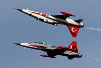71-3072 @ LMML - NF-5Bs 70-3048/5 and 71-3072 duo pair of the Turkish Stars Aerobatic Team performing at the Malta International Airshow 2017 - by Raymond Zammit