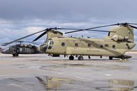 15-08188 @ KBOI - CH-47F Chinook and UH-60 flew in together parked on the south GA ramp. No unit markings. - by Gerald Howard