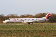 F-GUBC @ LFRB - Embraer ERJ-145LR, Take off run rwy 25L, Brest-Bretagne airport (LFRB-BES) - by Yves-Q