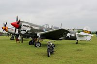 F-AZKU @ LFFQ - Curtiss P-40N Warhawk, Static park, La Ferté-Alais (LFFQ) Air show 2016 - by Yves-Q