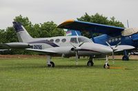 N2979S @ LFFQ - Cessna 411A, Static park, La Ferté-Alais airfield (LFFQ) Air show 2016 - by Yves-Q