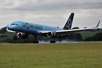 F-HTAG @ EGGW - La Compagnie 757 landing at London Luton from EWR - by dave226688