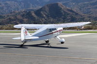N5229H @ SZP - 1949 Piper PA-16 CLIPPER 'LIL DEVIL', Lycoming O-290 135 Hp, taking the active - by Doug Robertson