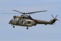 ZJ954 @ LFRJ - Westland SA-330E Puma HC2, Landing, Landivisiau Naval Air Base (LFRJ) Tiger Meet 2017 - by Yves-Q