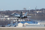 162848 @ NFW - F/A-18 with gear trouble, NAS Fort Worth - by Zane Adams