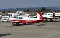 N858JB @ KWVI - Beautifully painted 1977 Mooney M20J visiting @ Watsonville Municipal Airport, CA (Huron Ag Helicopters, Coalinga, CA is owner but for sale on December 7, 2017) - by Steve Nation
