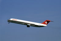 HB-ISL @ EHAM - Swissair Douglas DC-9-51 taking off from Schiphol airport, the Netherlands, early 80s - by Van Propeller
