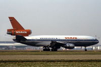 YV-136C @ EHAM - Viasa McDonnell Douglas DC-10-30 landing at Schiphol airport, the Netherlands, 1982 - by Van Propeller