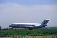 G-AXMU @ EHAM - Air UK BAC One-Eleven 432FD rotating for take off at Schiphol airport, the Netherlands, 1985