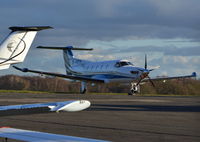 G-NBCA @ EGTF - Pilatus PC-12/47E Fairoaks, Ex HB-FSG. - by moxy