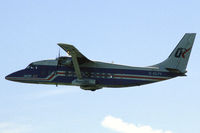 G-BLPV @ EHAM - Air UK Short 360 taking off from Schiphol airport, the Netherlands, 1985 - by Van Propeller