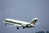 N43265 @ EHAM - Alitalia Douglas DC-9-32 taking off from Schiphol airport, the Netherlands, 1983 - by Van Propeller