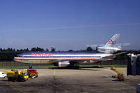 N163AA @ EGKK - American Airlines DC-10-30 taxiing at London Gatwick airport, UK, 1987 - by Van Propeller