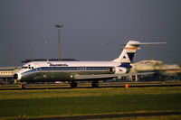 EC-CLE @ EHAM - Aviaco Douglas DC-9-32 taking off from Schiphol airport, the Netherlands, 1983 - by Van Propeller