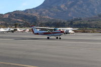 N80914 @ SZP - 1976 Cessna 172M SKYHAWK, Lycoming O-320-E2D 150 Hp, landing roll Rwy 22 - by Doug Robertson