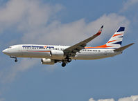 OK-TVJ @ LEBL - Landing rwy 25R... was in Travel Sevices c/s - by Shunn311