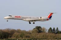 F-GUBC @ LFRB - Embraer ERJ-145LR, On final rwy 25L, Brest-Bretagne airport (LFRB-BES) - by Yves-Q