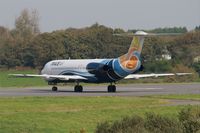 9A-BTD @ LFRB - Fokker 100, Lining up rwy 25L, Brest-Bretagne airport (LFRB-BES) - by Yves-Q