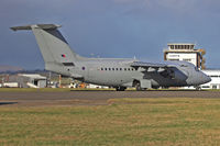 ZE708 @ EGFF - Aerospace BAe.146-200QC, callsign Kittyhawk 59, RAF Northolt, based, seen taxxing out.