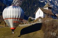 HB-QRN - with the nice chapelle of Château d'Oex, during 40th Festival International de Ballons - by Grimmi
