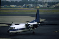 OO-DTA @ EHAM - Delta Air Transport Fairchild Hiller FH-227B Friendship taxiing at Schiphol airport, the Netherlands, 1983 - by Van Propeller