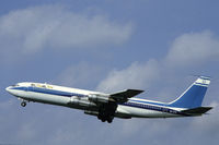 4X-ATD @ EHAM - El Al Israel Airlines Boeing 707-331B taking off from Schiphol airport, the netherlands, 1983 - by Van Propeller