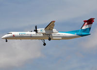 LX-LGE @ LEBL - Landing rwy 25R with modified new titles - by Shunn311