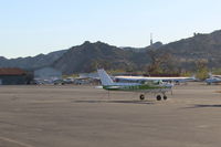 N2977V @ SZP - 1974 Cessna 150M, Continental O-200 100 Hp, on Transient Ramp - by Doug Robertson