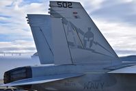 168774 @ KBOI - Parked on the south GA ramp.  VAQ 131 Lancers, CVN-77, USS George H.W. Bush.