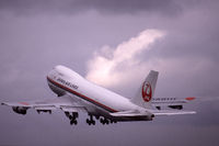 JA8111 @ EHAM - Japan Air Lines Boeing 747-246B taking off from Schiphol airport, the Netherlands, 1989 - by Van Propeller