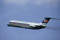 YU-AHP @ EHAM - JAT Douglas DC-9-32 taking off from Schiphol airport, the Netherlands, 1983 - by Van Propeller