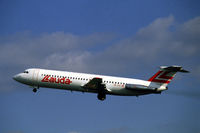 OE-ILD @ EHAM - Lauda Air BAC One-Eleven 525FT taking off from Schiphol airport, the Netherlands, 1985 (leased from Tarom) - by Van Propeller
