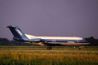 PH-CHD @ EHAM - NLM CityHopper Fokker F28 at Schiphol airport, the Netherlands, after an evening landing, 1987 - by Van Propeller